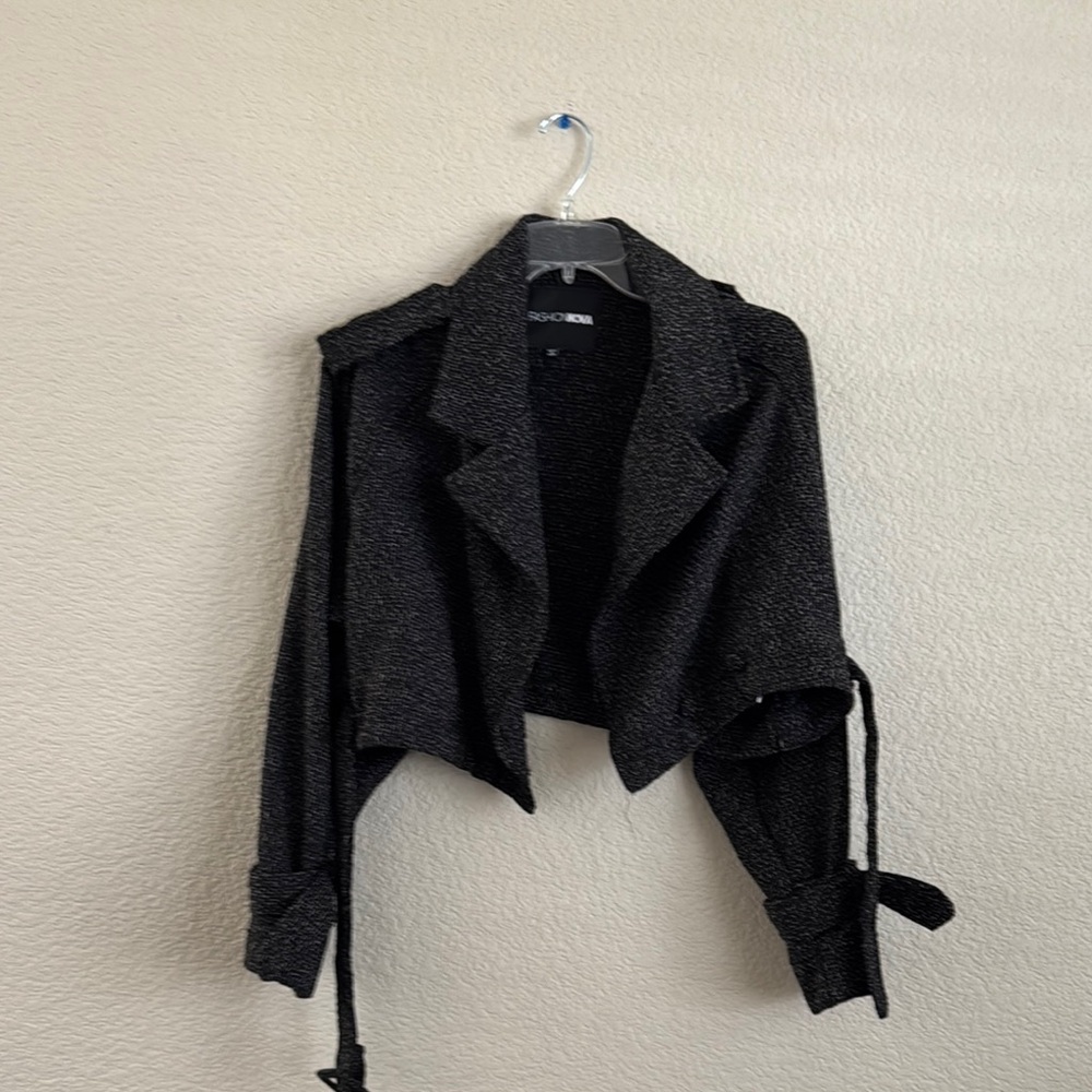 Fashion Nova Black Textured Shrug